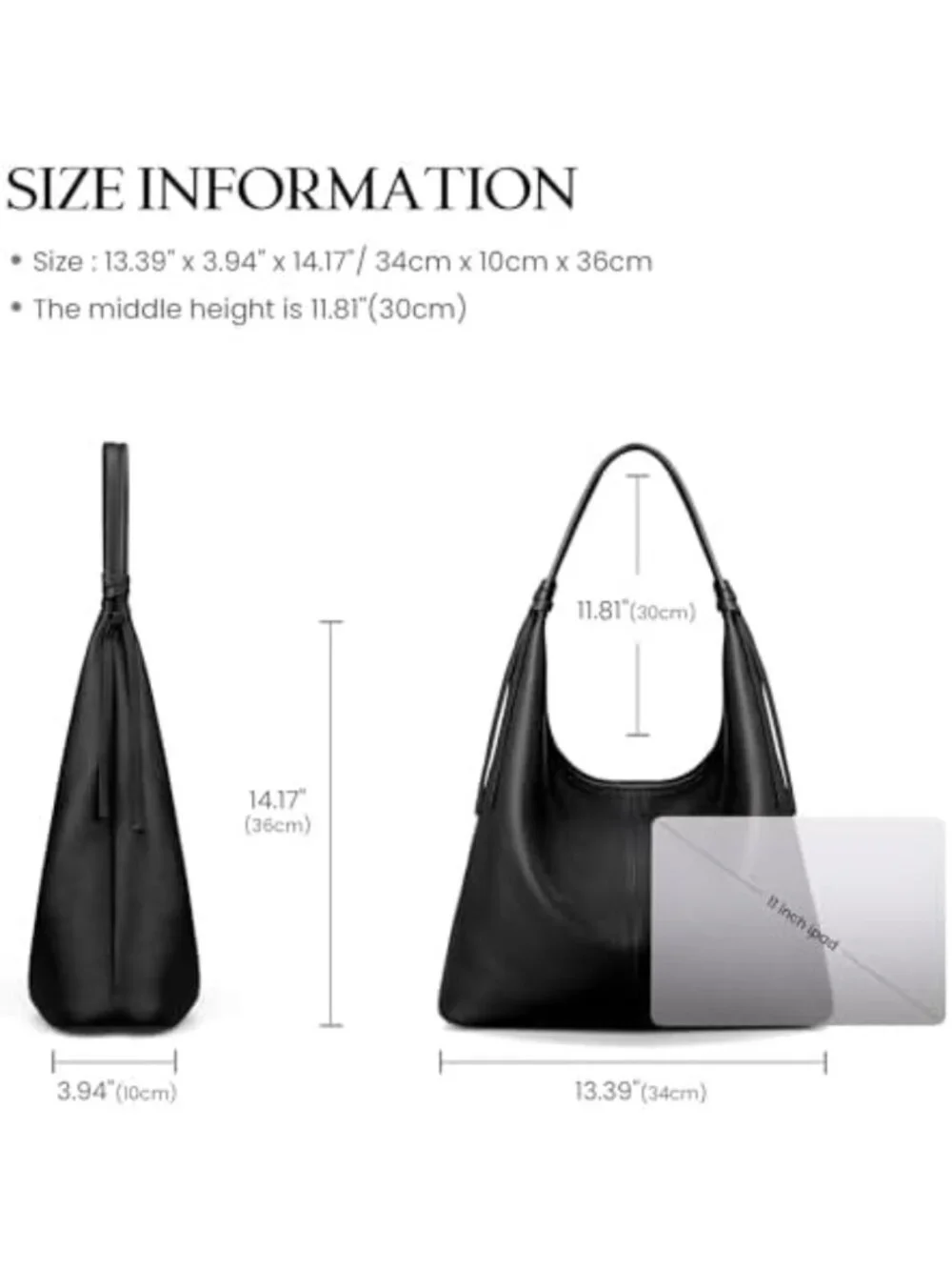 Genuine Leather Slouchy Hobo Bag for Women | Casual Chic Purse, Everyday Use